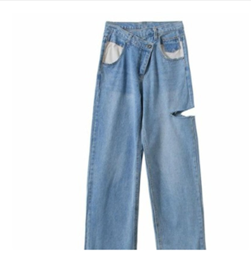 Ripped Jeans Women High Waist Casual Slim