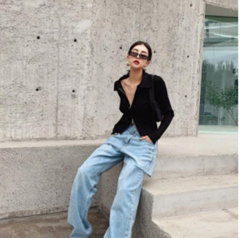 Ripped Jeans Women High Waist Casual Slim