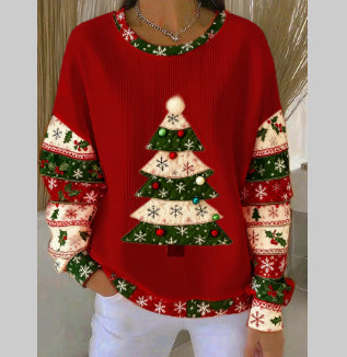 Womens Relaxed-fit Casual Long-sleeve Crew-neck Hoodie Top