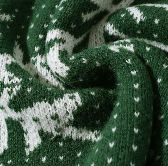 Autumn And Winter Round Neck Christmas Print Sweater